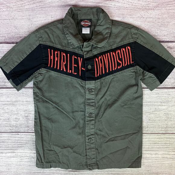 Harley Davidson Motorcycles Button Up Shop Shirt - Picture 1 of 8